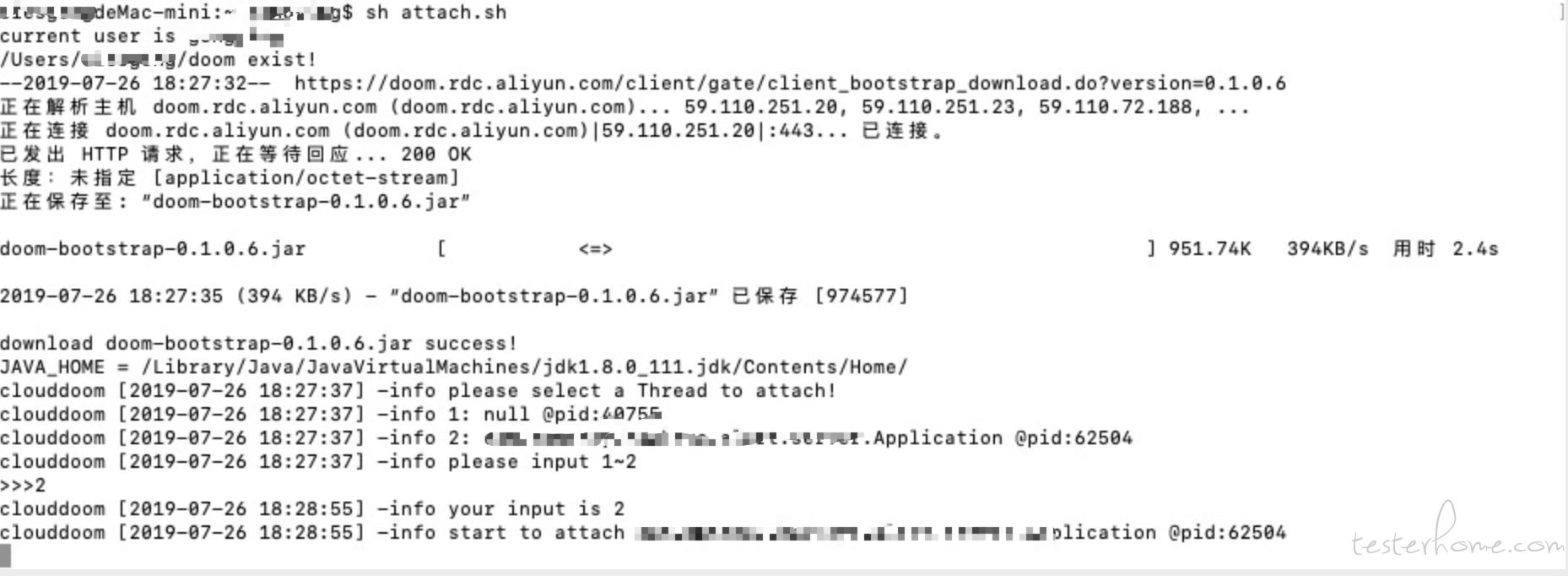 doom客户端启动成功日志