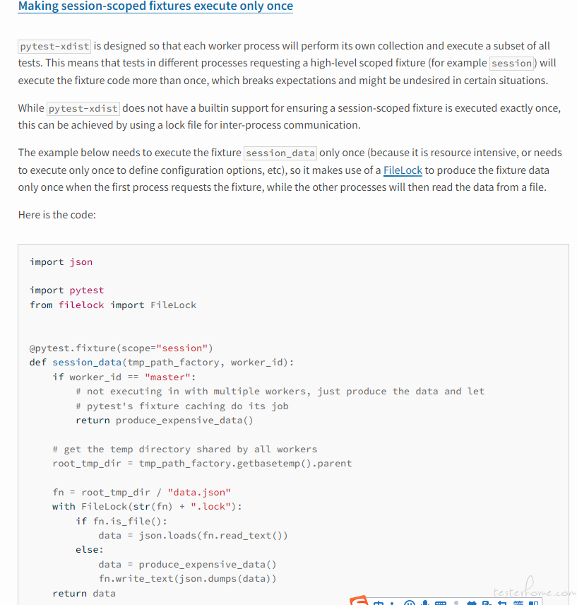 https://pypi.org/project/pytest-xdist/#making-session-scoped-fixtures-execute-only-once